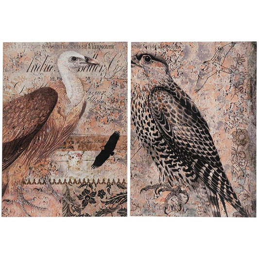 Set of 2 Antique Post Card Birds Wall Art - Homeroots - Flyclothing LLC