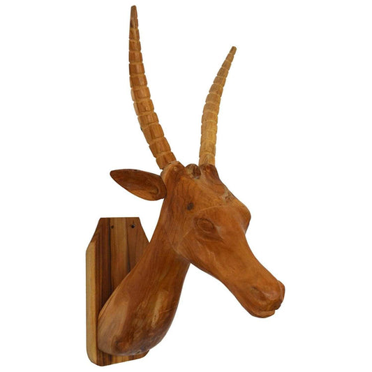 Brown Solid Wood Elk Wall Decor - Homeroots - Flyclothing LLC