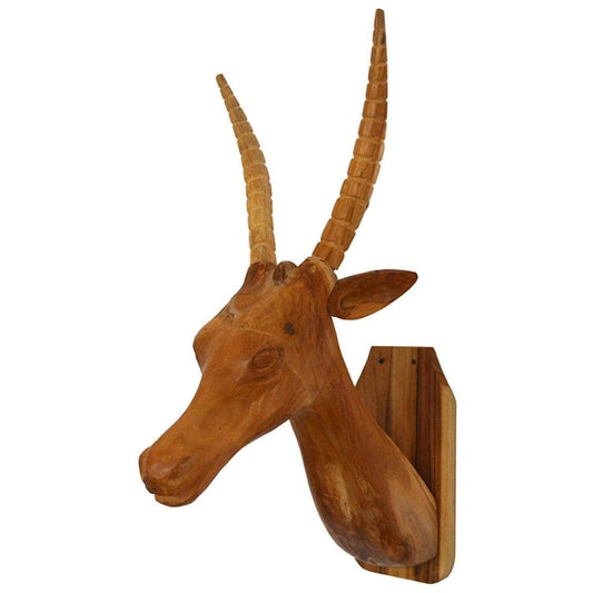 Brown Solid Wood Elk Wall Decor - Homeroots - Flyclothing LLC