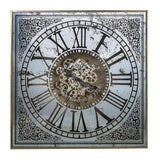 Silver And Gold Antique Style Square Wall Clock - Homeroots - Flyclothing LLC