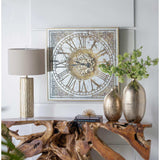 Silver And Gold Antique Style Square Wall Clock - Homeroots - Flyclothing LLC
