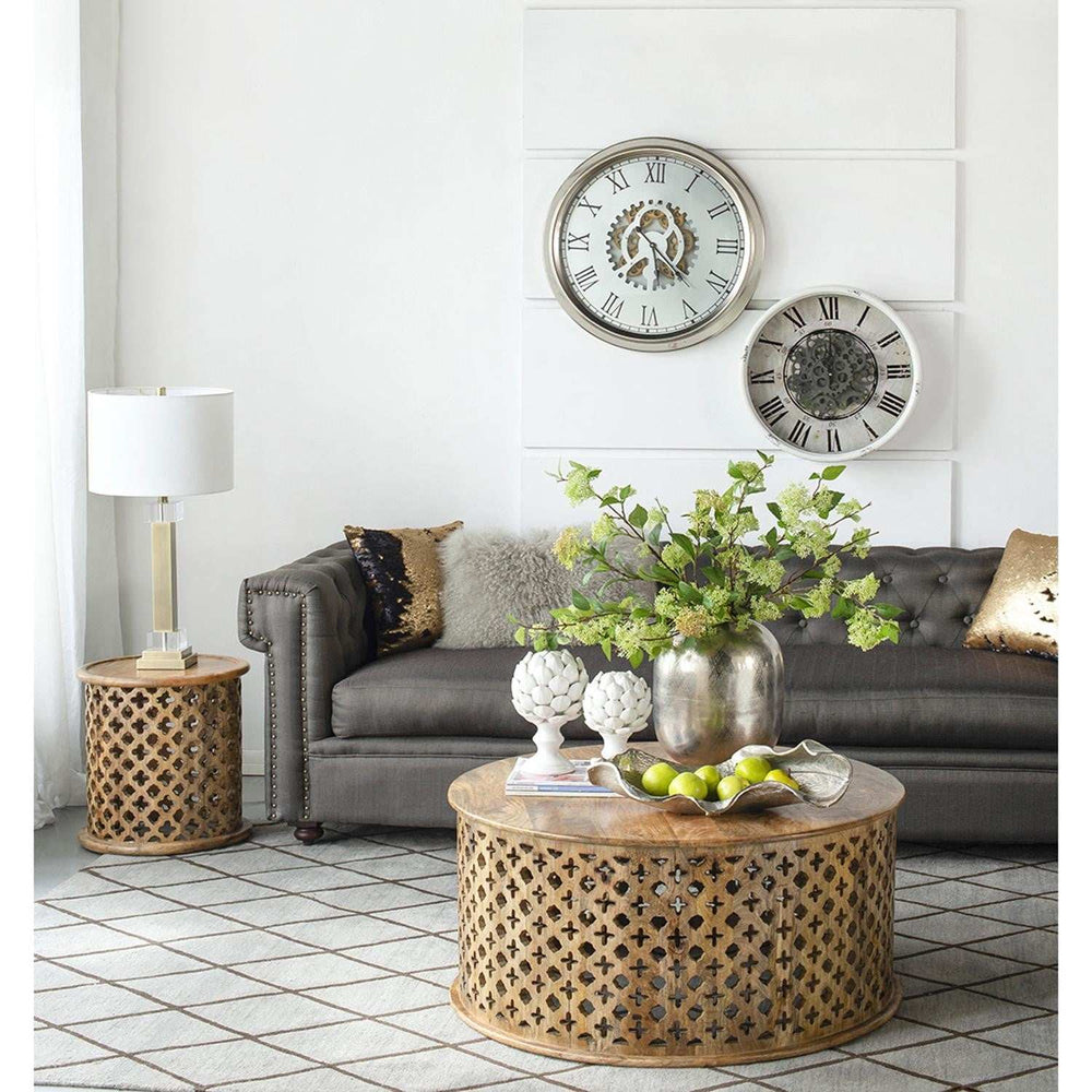 Rustic White Industrial Gear Vintage Wall Clock - Homeroots - Flyclothing LLC