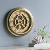 Gold Industrial Style Round Wall Clock - Homeroots - Flyclothing LLC