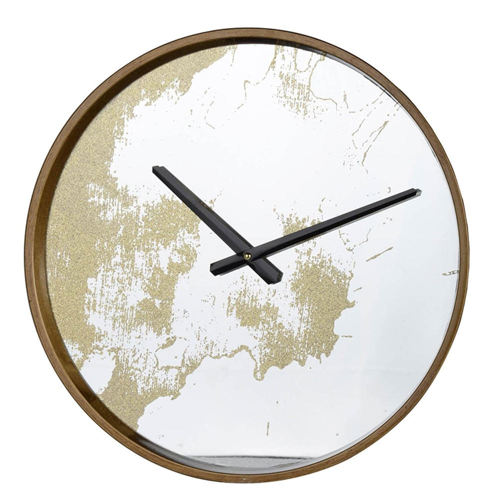 Gold Dust 14" Modern Round Wall Clock - Homeroots - Flyclothing LLC