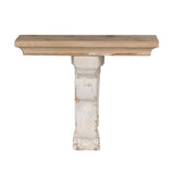 11" X 14" White and Natural Distressed Wood Corbel Style Wall Shelf - Homeroots