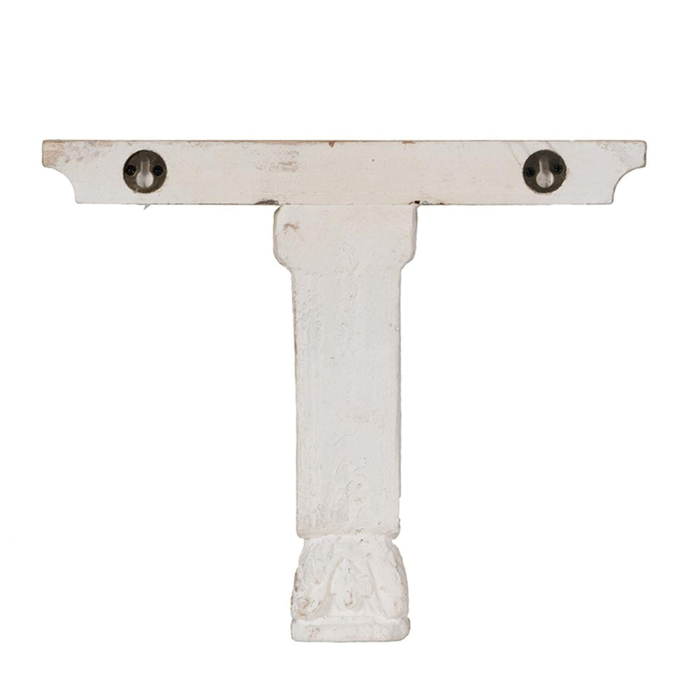 11" X 14" White and Natural Distressed Wood Corbel Style Wall Shelf - Homeroots