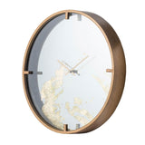 2" Round Gold And White Wood Analog Wall Clock - Homeroots - Flyclothing LLC