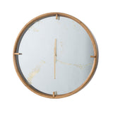 2" Round Gold Wood Analog Wall Clock - Homeroots - Flyclothing LLC