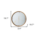 2" Round Gold Wood Analog Wall Clock - Homeroots - Flyclothing LLC