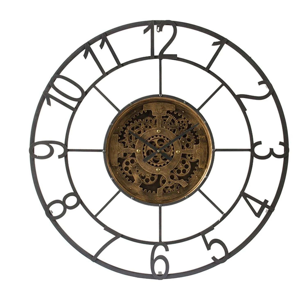 Round Decorative Gear Iron Wall Clock - Homeroots - Flyclothing LLC