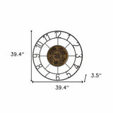 Round Decorative Gear Iron Wall Clock - Homeroots - Flyclothing LLC