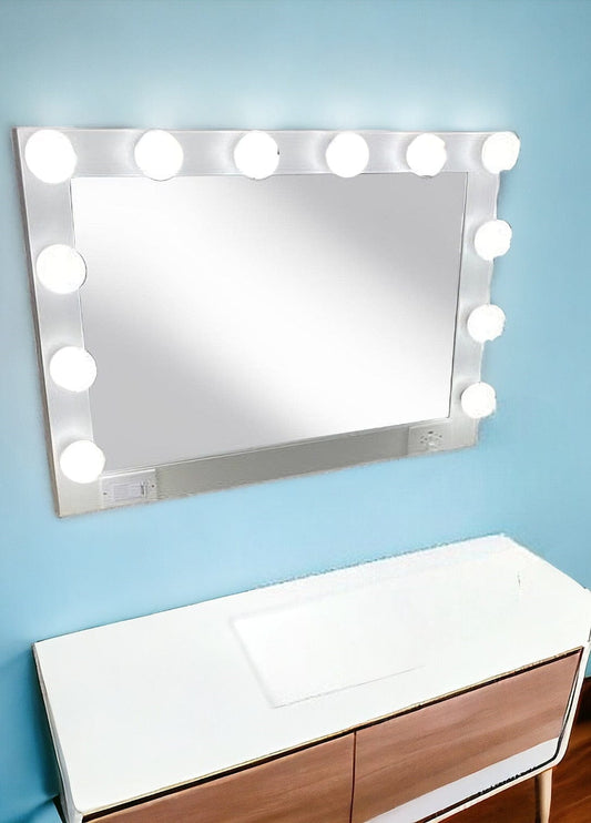 28" White Wood Framed Accent Mirror - Homeroots