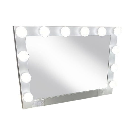 28" White Wood Framed Accent Mirror - Homeroots
