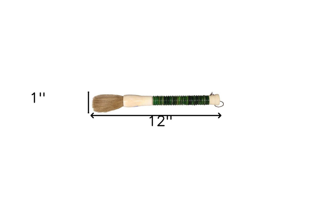 Green Jade Abacus Disc Decorative Calligraphy Brush - Homeroots - Flyclothing LLC