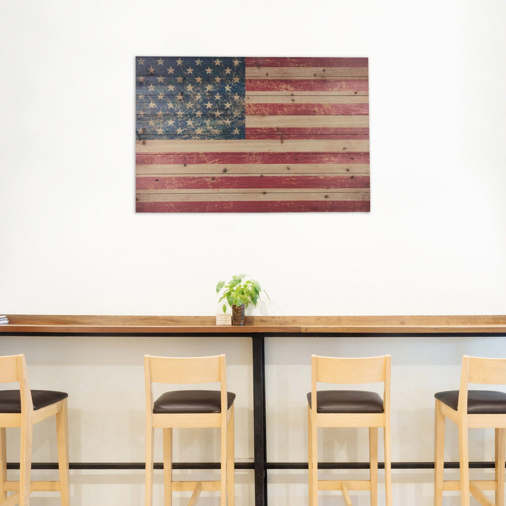 36" USA Flag Wood Plank Wall Art - Homeroots - Flyclothing LLC
