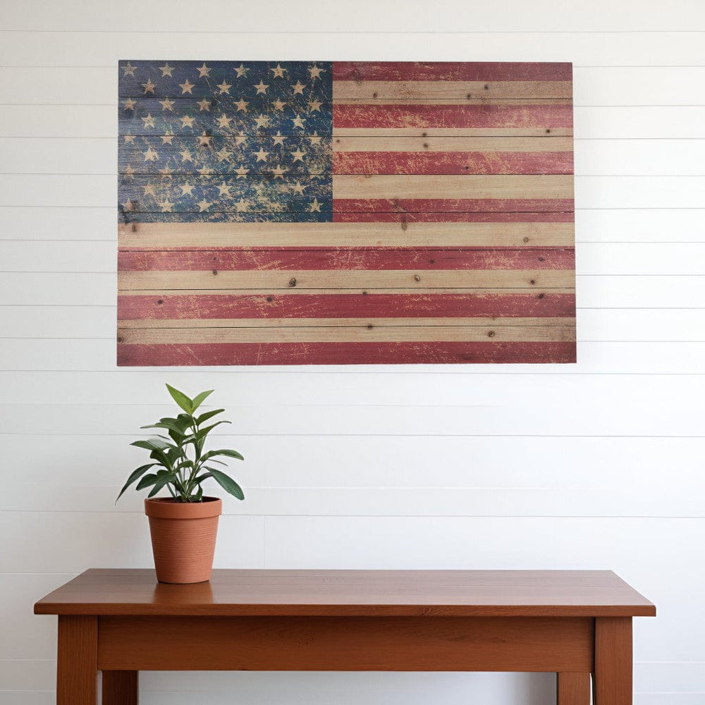 36" USA Flag Wood Plank Wall Art - Homeroots - Flyclothing LLC