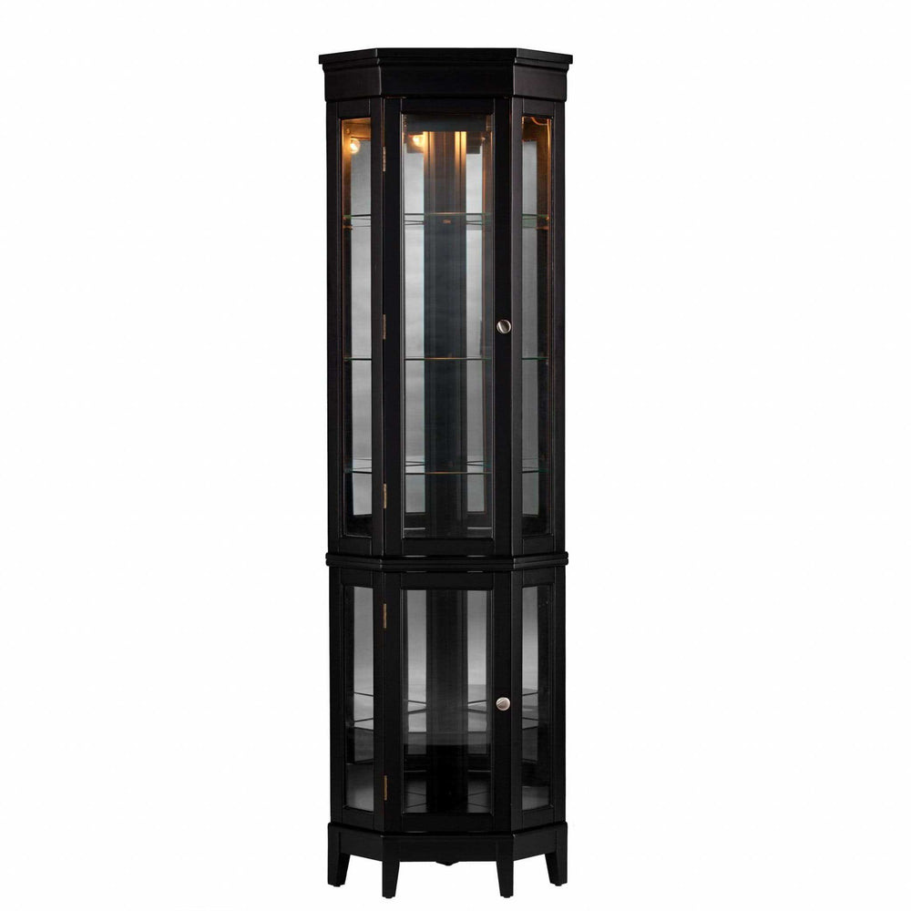 Elegant Black Lighted Curio Cabinet - Homeroots - Flyclothing LLC
