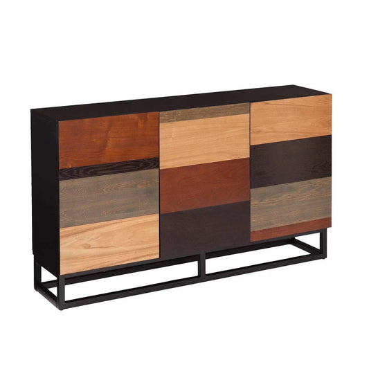Patch Mid Century Mod Color Block Three Door Accent Cabinet - Homeroots - Flyclothing LLC
