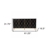 Black and Gold Harlequin Sideboard Storage Cabinet - Homeroots - Flyclothing LLC