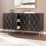 Black and Gold Harlequin Sideboard Storage Cabinet - Homeroots - Flyclothing LLC