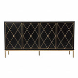 Black and Gold Harlequin Sideboard Storage Cabinet - Homeroots - Flyclothing LLC
