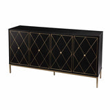 Black and Gold Harlequin Sideboard Storage Cabinet - Homeroots - Flyclothing LLC