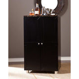 Metro Black Wood and Marble Bar Cabinet - Homeroots - Flyclothing LLC
