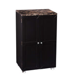 Metro Black Wood and Marble Bar Cabinet - Homeroots - Flyclothing LLC