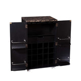 Metro Black Wood and Marble Bar Cabinet - Homeroots - Flyclothing LLC