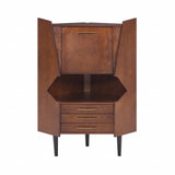 Cosmo Brown and Black Corner Bar Cabinet - Homeroots - Flyclothing LLC