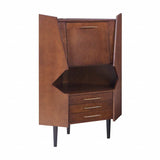 Cosmo Brown and Black Corner Bar Cabinet - Homeroots - Flyclothing LLC