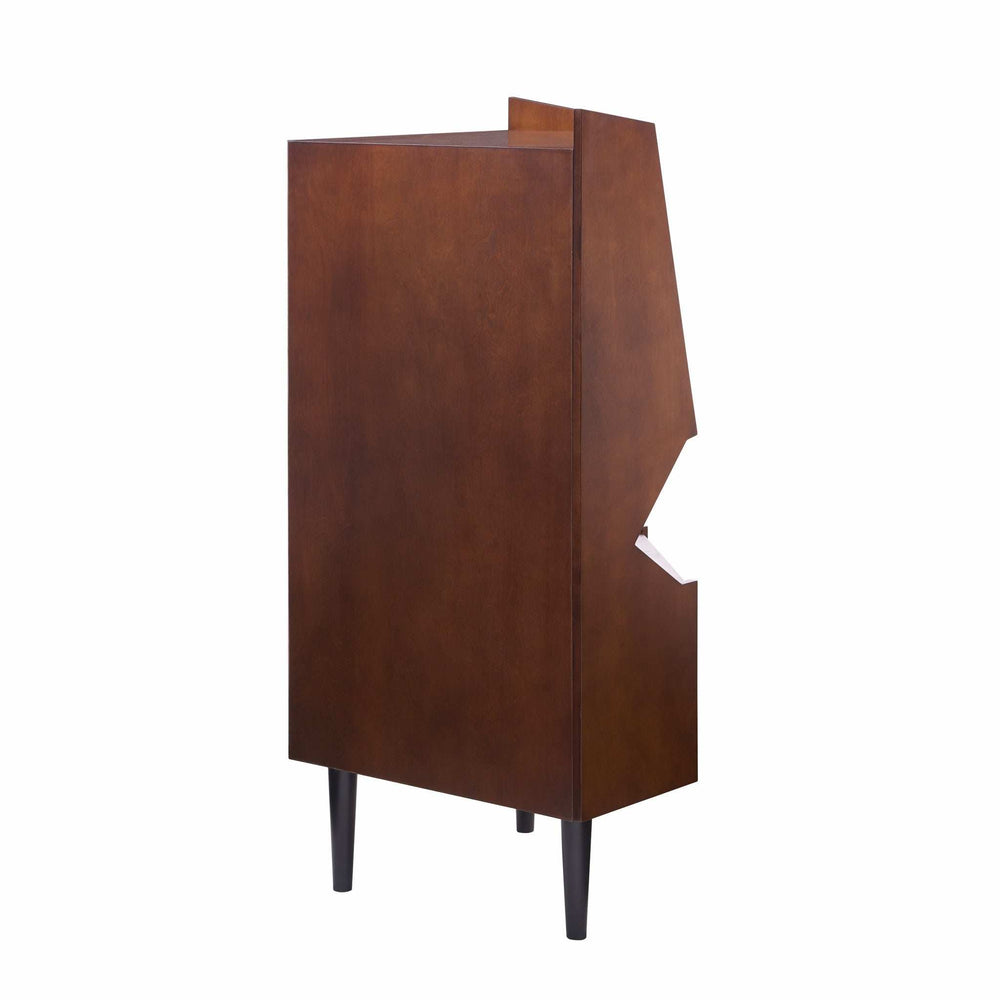 Cosmo Brown and Black Corner Bar Cabinet - Homeroots - Flyclothing LLC