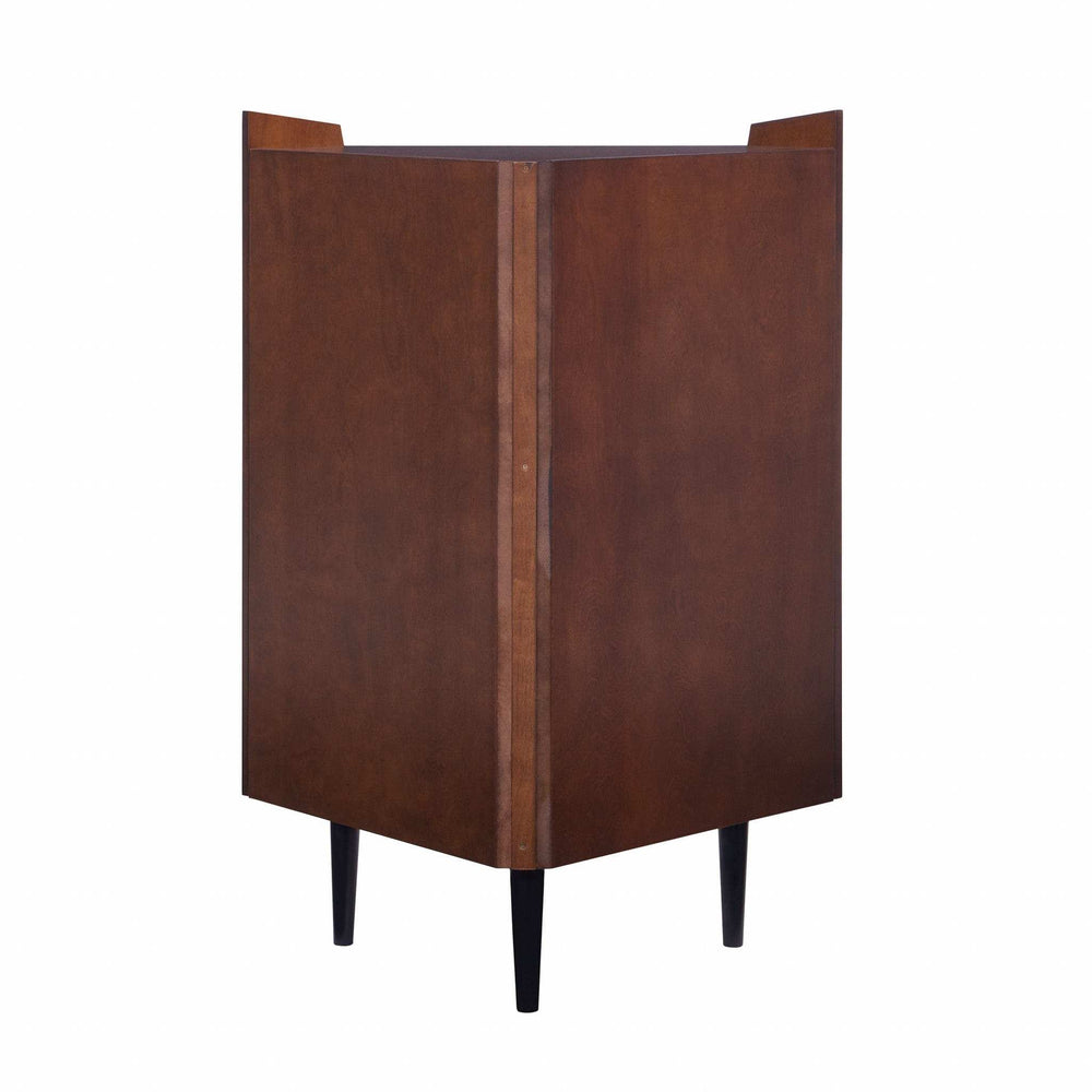 Cosmo Brown and Black Corner Bar Cabinet - Homeroots - Flyclothing LLC