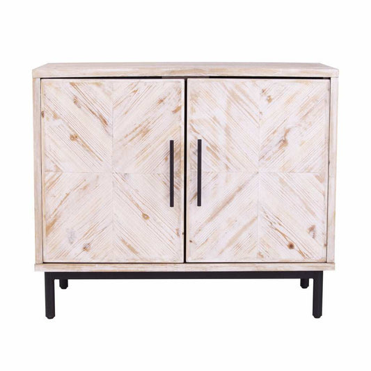 Modern Farmhouse Rustic Natural Accent Storage Cabinet - Homeroots - Flyclothing LLC