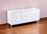 White and Gold Moroccan Dynasty Three Door Accent Cabinet - Homeroots - Flyclothing LLC