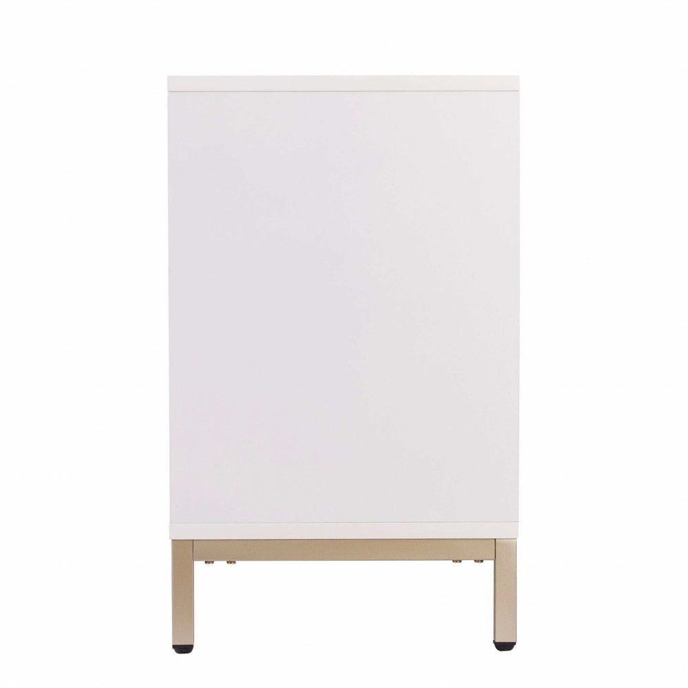 White and Gold Moroccan Dynasty Three Door Accent Cabinet - Homeroots - Flyclothing LLC