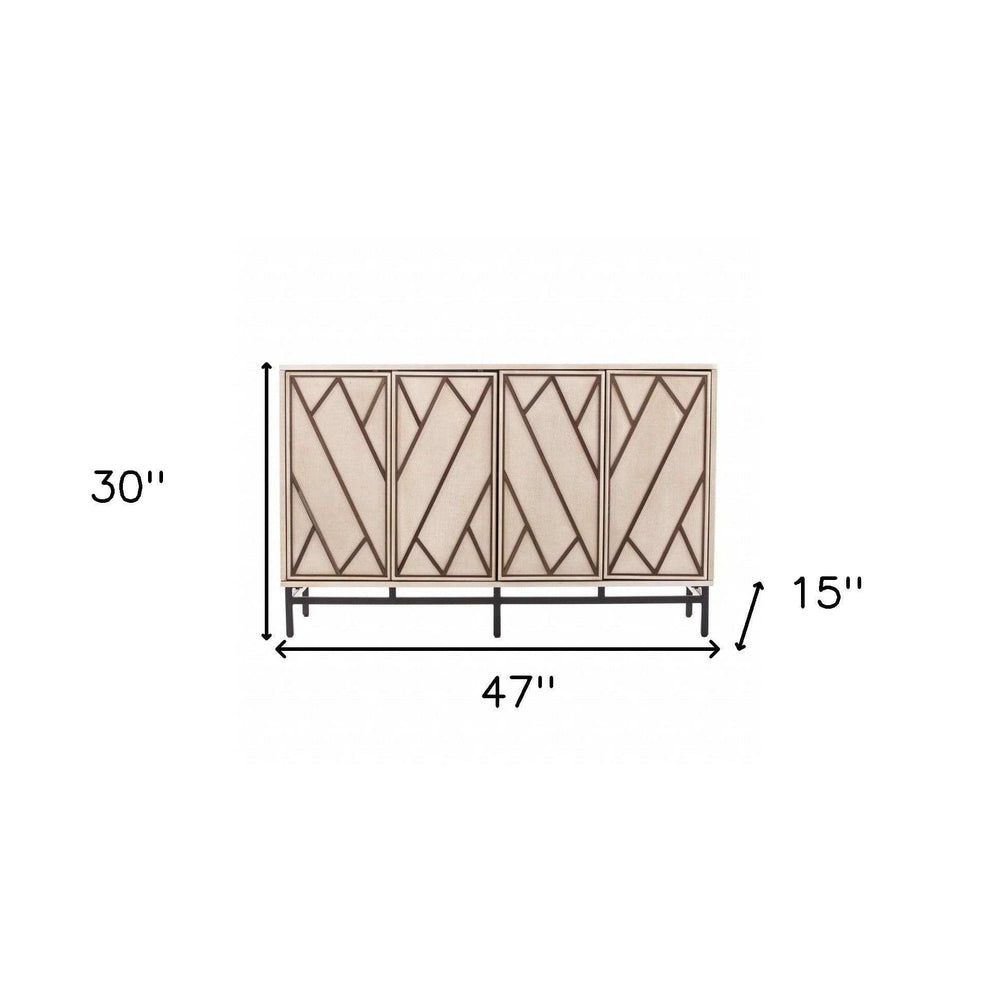 Champagne Deco Buffet Storage Cabinet - Homeroots - Flyclothing LLC