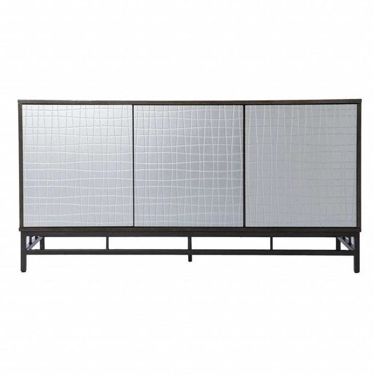 Contemporary Grid Lines Three Door Accent Cabinet - Homeroots - Flyclothing LLC