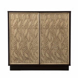 Brown and Cream Sculptural Leaf Accent Storage Cabinet - Homeroots - Flyclothing LLC