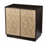 Brown and Cream Sculptural Leaf Accent Storage Cabinet - Homeroots - Flyclothing LLC