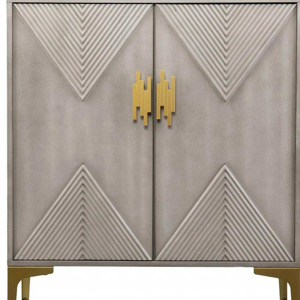 Graywash Textured Geo Contemporary Accent Cabinet - Homeroots - Flyclothing LLC