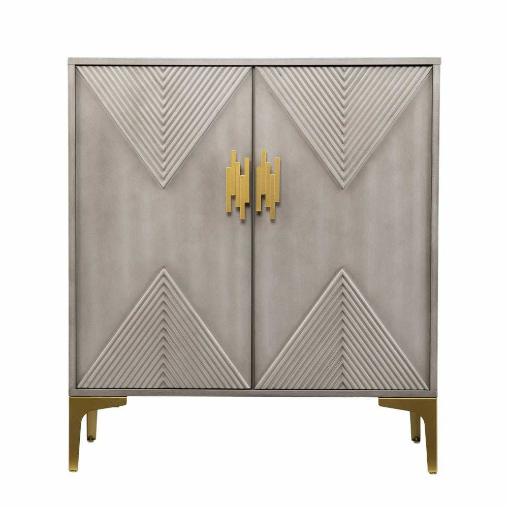 Graywash Textured Geo Contemporary Accent Cabinet - Homeroots - Flyclothing LLC