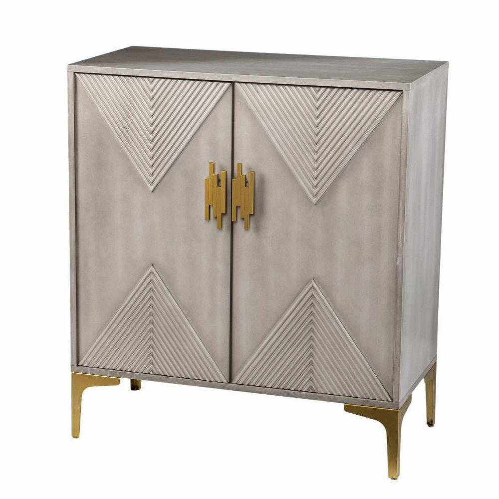 Graywash Textured Geo Contemporary Accent Cabinet - Homeroots - Flyclothing LLC