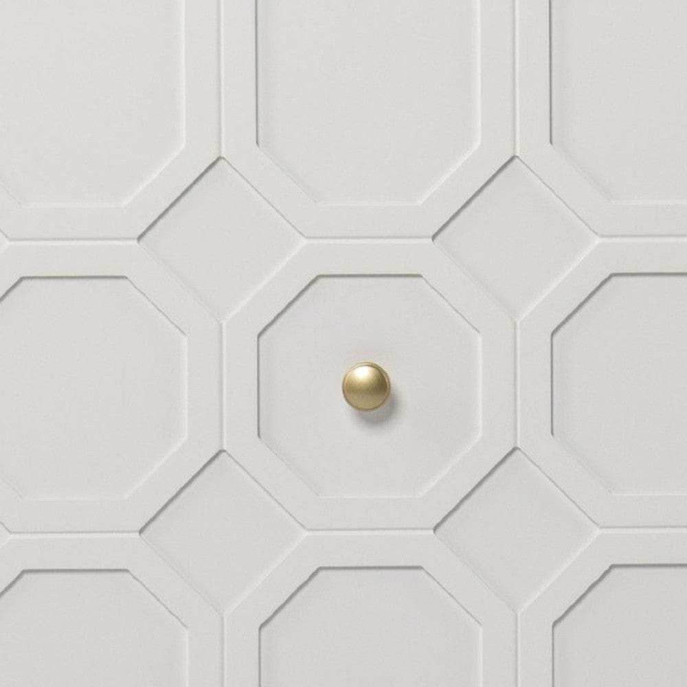 White and Gold Moroccan Dynasty Two Door Accent Cabinet - Homeroots - Flyclothing LLC