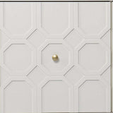 White and Gold Moroccan Dynasty Two Door Accent Cabinet - Homeroots - Flyclothing LLC