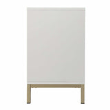 White and Gold Moroccan Dynasty Two Door Accent Cabinet - Homeroots - Flyclothing LLC