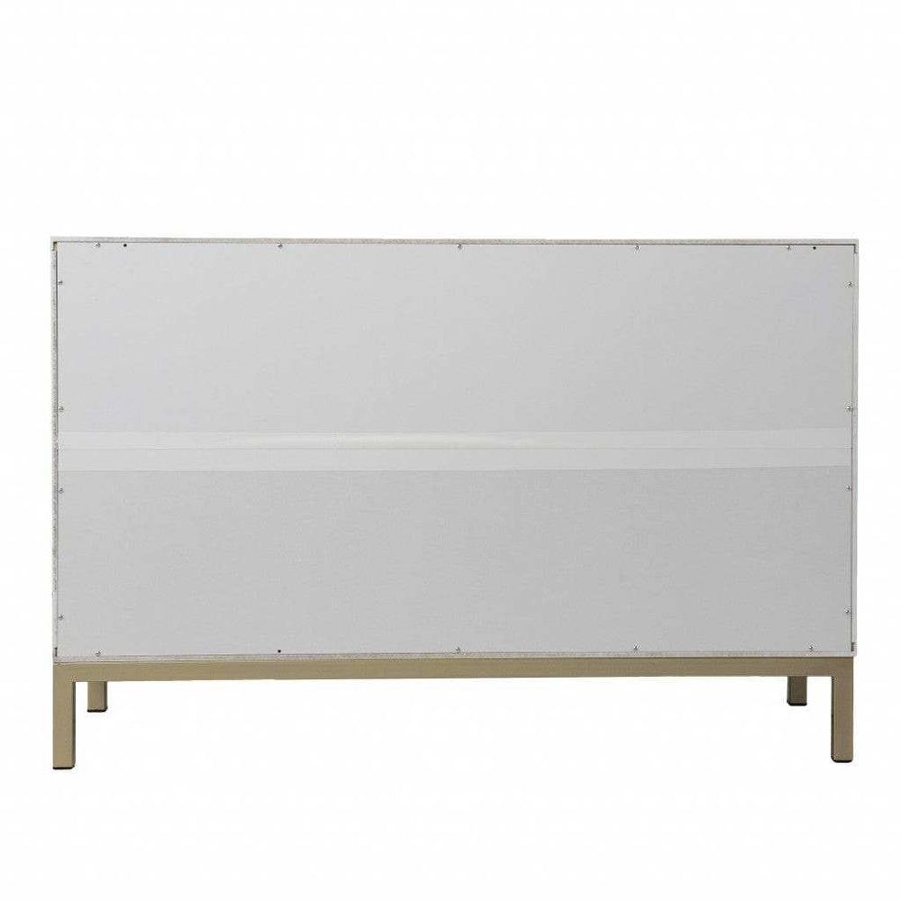 White and Gold Moroccan Dynasty Two Door Accent Cabinet - Homeroots - Flyclothing LLC