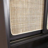 Rustic Black and Light Bamboo Tall Buffet Cabinet - Homeroots - Flyclothing LLC