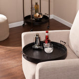 29" Black Manufactured Wood And Iron Round End Table - Homeroots - Flyclothing LLC