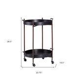 29" Black Manufactured Wood And Iron Round End Table - Homeroots - Flyclothing LLC